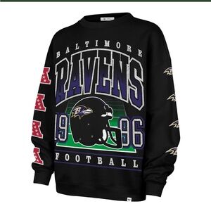 47 Brand RAVENS NFL Women's Crewneck Sweatshirt XL ✨🩶✨OVERSIZED